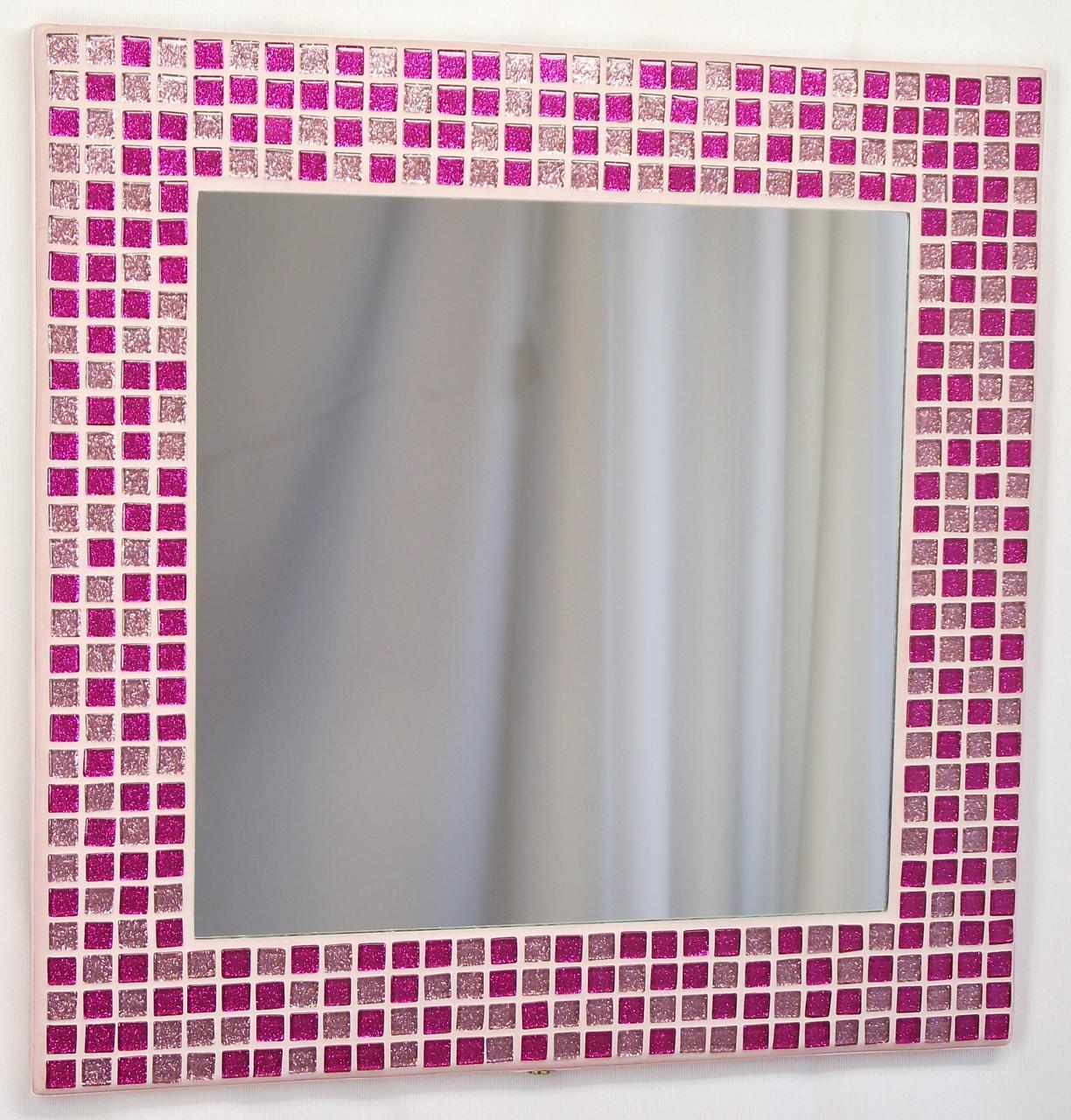 Pink Glitter 35cm - Mosaic Tiled Mirror
